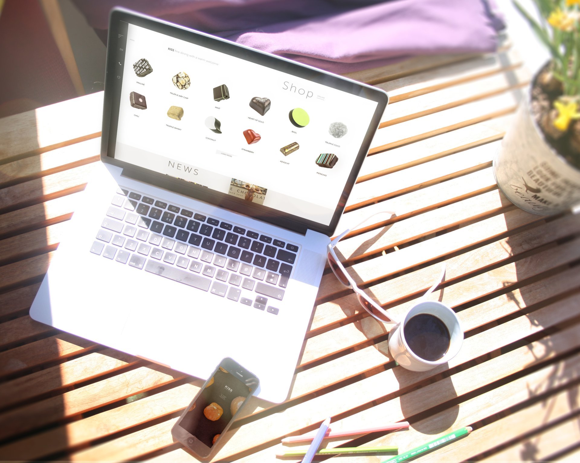 KISS Chocolaterie / Brand development / Branding / Design and development support / Digital / eCommerce / Front end/Back end Development / Logo design / Mobile / Mobile apps design / Mobile apps development / Package design / Rebranding / Responsive Web Design / Service design / UI/UX design